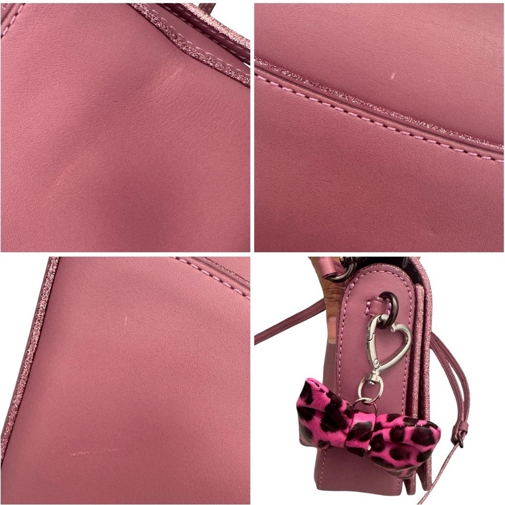 Coach Dinky 1941 Primrose Pink Interior Kisslock Leather Compact Crossbody - Picture 4 of 12